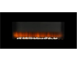Classic Fire Sfeerhaard Elektrisch Vancouver - Electrische Haard 105,5 x 48 x 12 cm - Kachel Elektrisch met LED Vlammen - met Verwarming, Afstandsbediening en Timer - 2000W - Wandmontage - Zwart