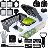 Chef Rebel® - Groentesnijder Multifunctioneel - 23-delige mandoline - Opvangbak - Uiensnijder - Groete & Fruit Snijder- Eierdooier Scheider - Julienne & Brunoise Snijder - Rasp - Spiraalsnijder - Frietsnijder - BPA Vrij