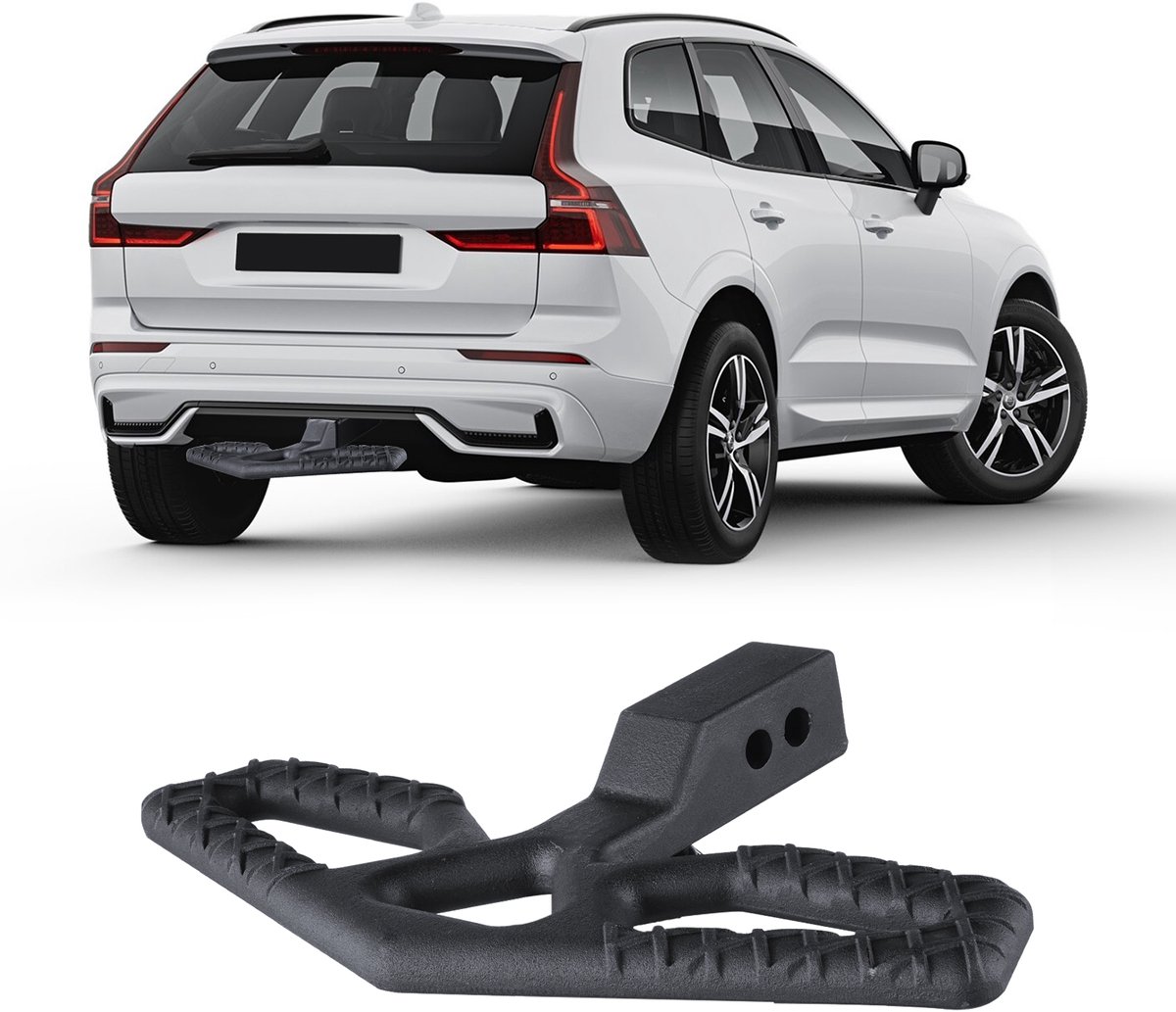 Trekhaak Stap voor 2-Inch Ontvanger, 350 Pond Draagvermogen, Stalen Constructie, Achterbumper Bescherming met Pinslot En Stabilisator, Universele Pasvorm voor Vrachtwagen, Suv, Pick-Up, Trailer