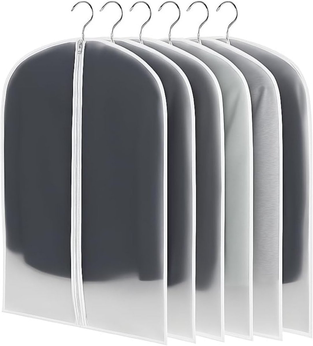6-delige - Transparante stofdichte pakhoes - Stof- en regendicht - Geschikt voor het opbergen en beschermen van jurken, jassen en avondhemden - Transparante PEVA kledingstofhoes - Thuisgebruik - 60x120cm