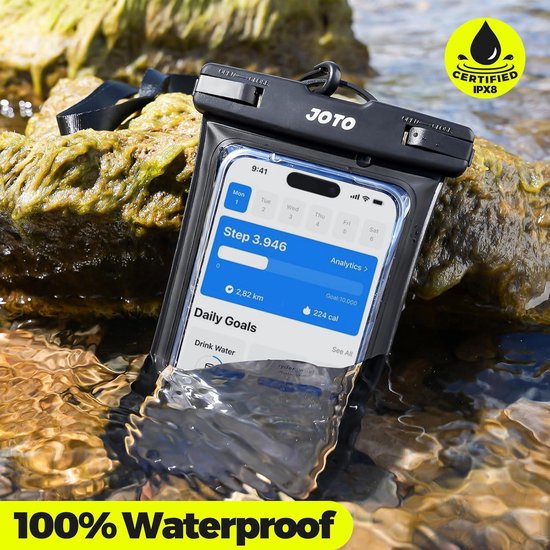 JOTO Waterdichte drijvende telefoonhouder, float clear dry bag, mobiele telefoonhouder, tas voor iPhone 14 13 12 11 Pro Max XS XR 8 7 Galaxy Pixel tot 7 inch, cash credit card horloge portemonnee