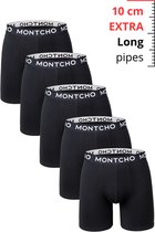 Boxershort Heren - Lange Pijp Boxershorts Heren - Onderbroeken Heren - 5 Pack Boxershort - Zwart - Maat: (S - XXL) - Essence Long Series - MONTCHO