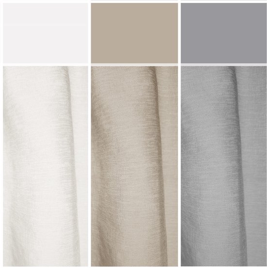 Rideau voilage transparent avec ruban plissé - 140x270cm - Blanc - HOOMstyle