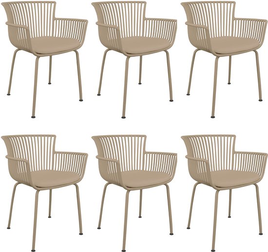 Set van 6 Kick tuinstoel Otis - beige
