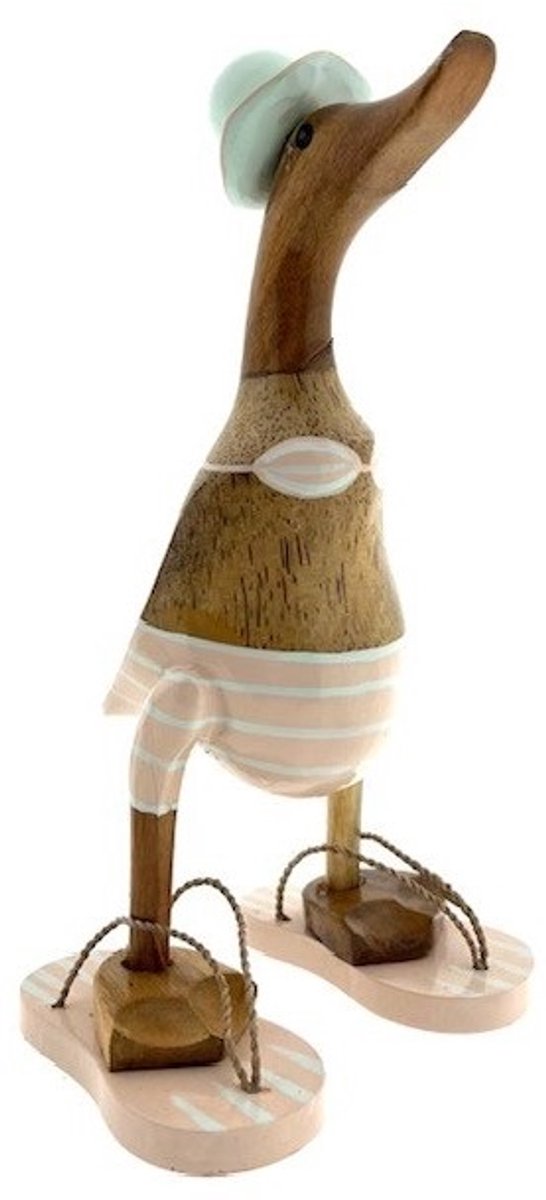 Houten eend Fleur L lichtzalm streep