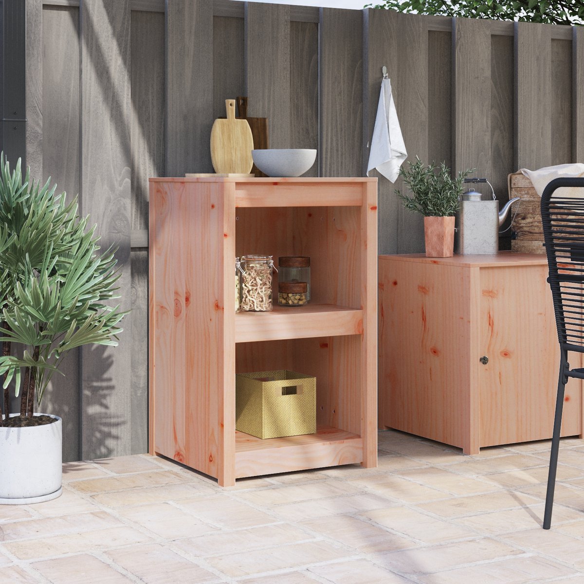 vidaXL Keuken - Kast - met - plank - MEPPEL - Bruin - Eiken - 55 - x - 55 - x - 92 - cm Bruin eiken