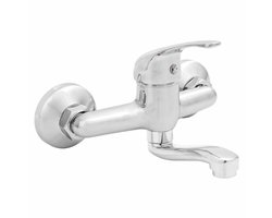 Invena Mitris Serie - Wandkeukenkraan - Chroom - 95mm Hoog - 200mm Uitloop