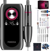 FOOCCA® Portable Pro Max - Elektrische Nagelvijl 45000 RPM - Draadloos & Oplaadbaar - Nagelfrees - Manicure en Pedicure Set - Eeltverwijderaar - 6000 mAh Accu - Powerbank Functie - 18 Bitjes en 65 Schuurrolletjes (uitbreidbaar) - 3 Extra Accessoires