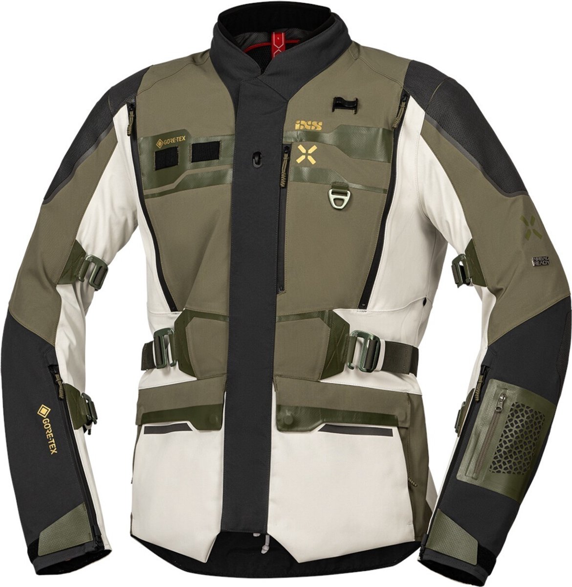 IXS Venture-GTX 1.0 Waterdichte Grijs Groen Textiele Motorjas - Jas