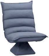 Chaise de sol Learnlogic avec dossier réglable, chaise de méditation pivotante, chaise de relaxation, tissu microfibre, gris, 62x62x95 cm