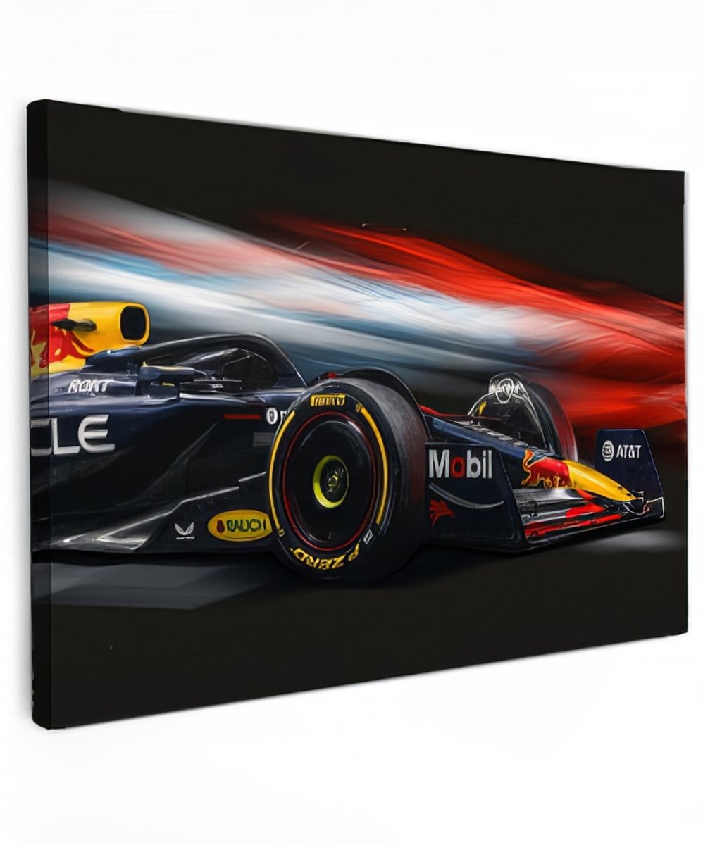 Canvas schilderij - F1 Racing - 60x40 cm - Abstracte kunst - Huis decoratie woonkamer - F1 muur schilderijen - Wanddecoratie accessoires - Kamer interieur