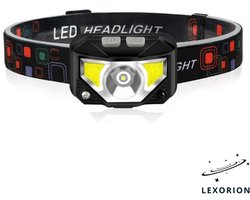 Lexorion Vision - LED Hoofdlamp - Bewegingssensor - USB Oplaadbaar - 1000 Lumen - Waterdicht IPX5 - 6 Lichtmodi - Verstelbare Hoofdband - Geschikt voor Camping, Wandelen & Noodverlichting
