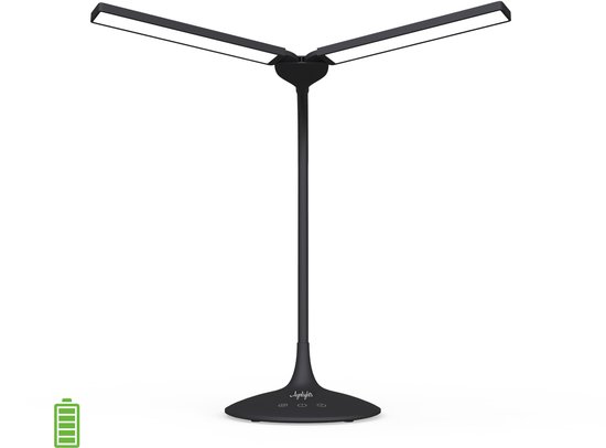 Aynlights® Ultradesk – lampe de bureau sans fil avec batterie – lampe lumière du jour rechargeable avec batterie – dimmable – 3 couleurs de lumière – réglable en hauteur – noir
