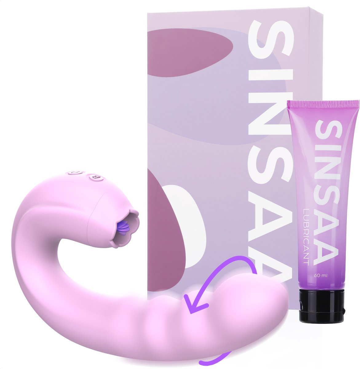 Sinsaa Zoë Tong Vibrator - Likende Tong Vibrator - Clitoris Zuiger - Dildo Vibrator - Likkende Tong - Bef Vibrator - Clitoris Stimulator - Sex Toys voor vrouwen - 10 Likstanden - 3 Rotatiestanden - Siliconen - Voor hem - Voor haar