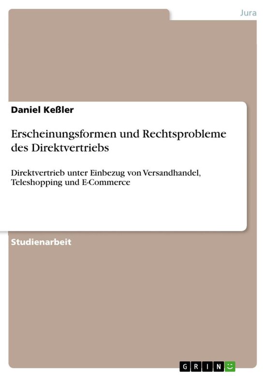 Erscheinungsformen und Rechtsprobleme des Direktvertriebs - cover