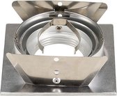 NEW TRIA I MR16, inbouwspot, vierkant, alu-geborsteld, max. 50W, incl. bladveren