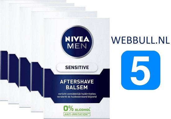 5 x NIVEA MEN Sensitive Aftershave Balsem - 100 ml