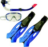 Speedo Glide Set (Mask/Snorkel/Fins) Unisex Snorkelset  - Grijs/Blauw  - Maat 45-46