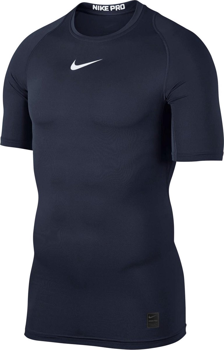 Nike Pro Compression shirt Heren Sportshirt performance - Maat S - Mannen -  blauw/wit | bol.com