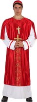 "Rood-wit kardinaal kostuum voor heren  - Verkleedkleding - One size"