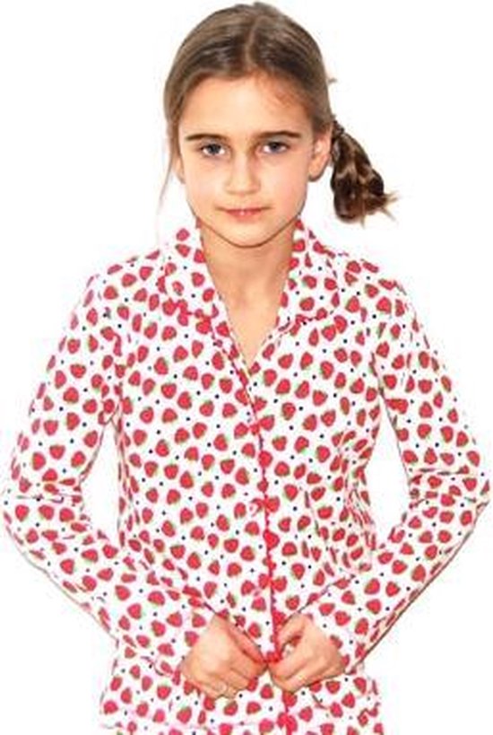 Claesen's Meisjes Pyjama blousemodel met broek met aardbeienprint in lekkere  tricot -... | bol.com