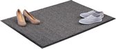 relaxdays schoonloopmat grijs - deurmat binnen - droogloopmat - voetmat - extra dun 90x120cm