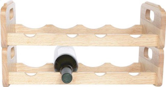 Praktisch Doorzichtig Triviaal Cosy & Tendy Stapelbaar Wijnrek - 45 x 12,5 x 22 cm - Hout - 4 flessen |  bol.com