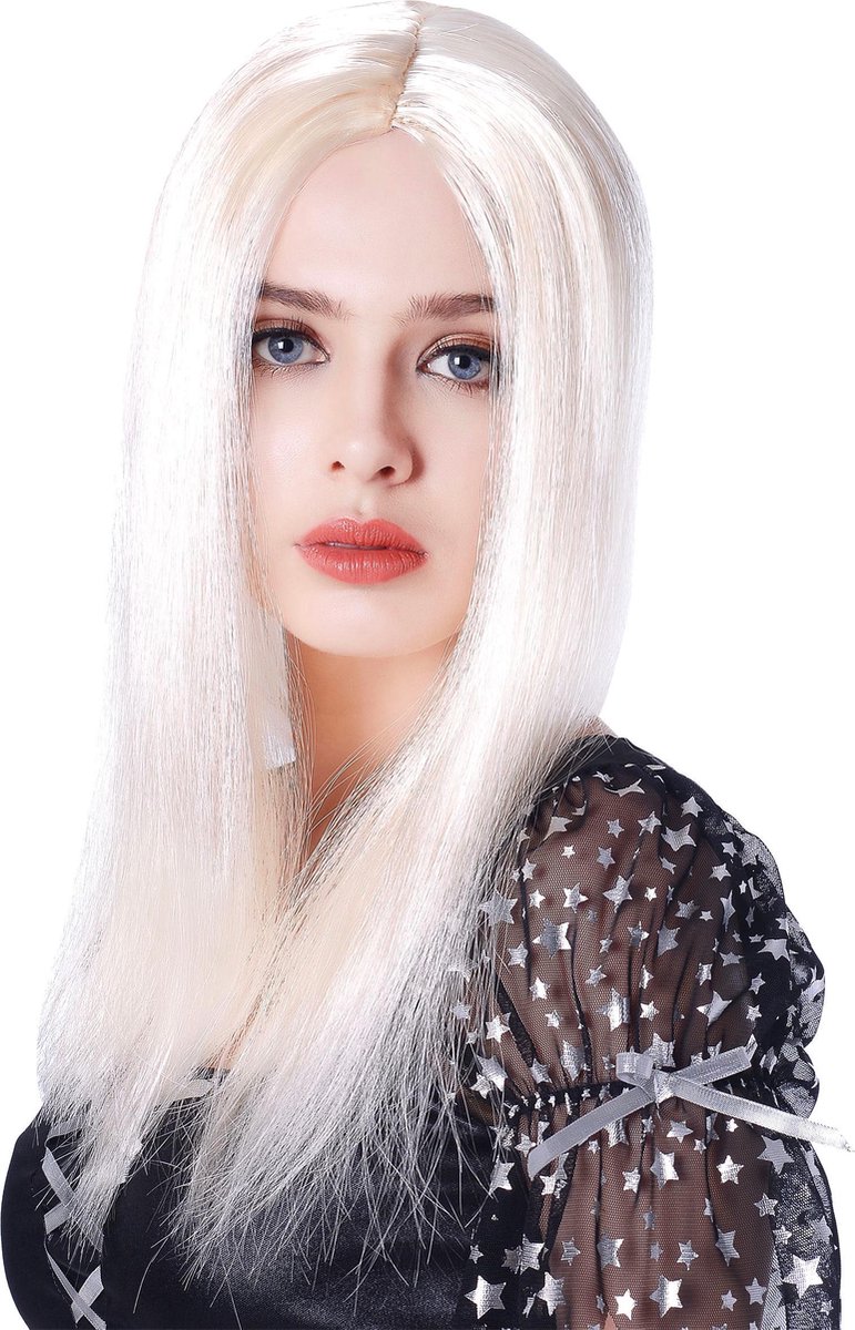 Vegaoo - Lange lichte blonde pruik voor vrouwen
