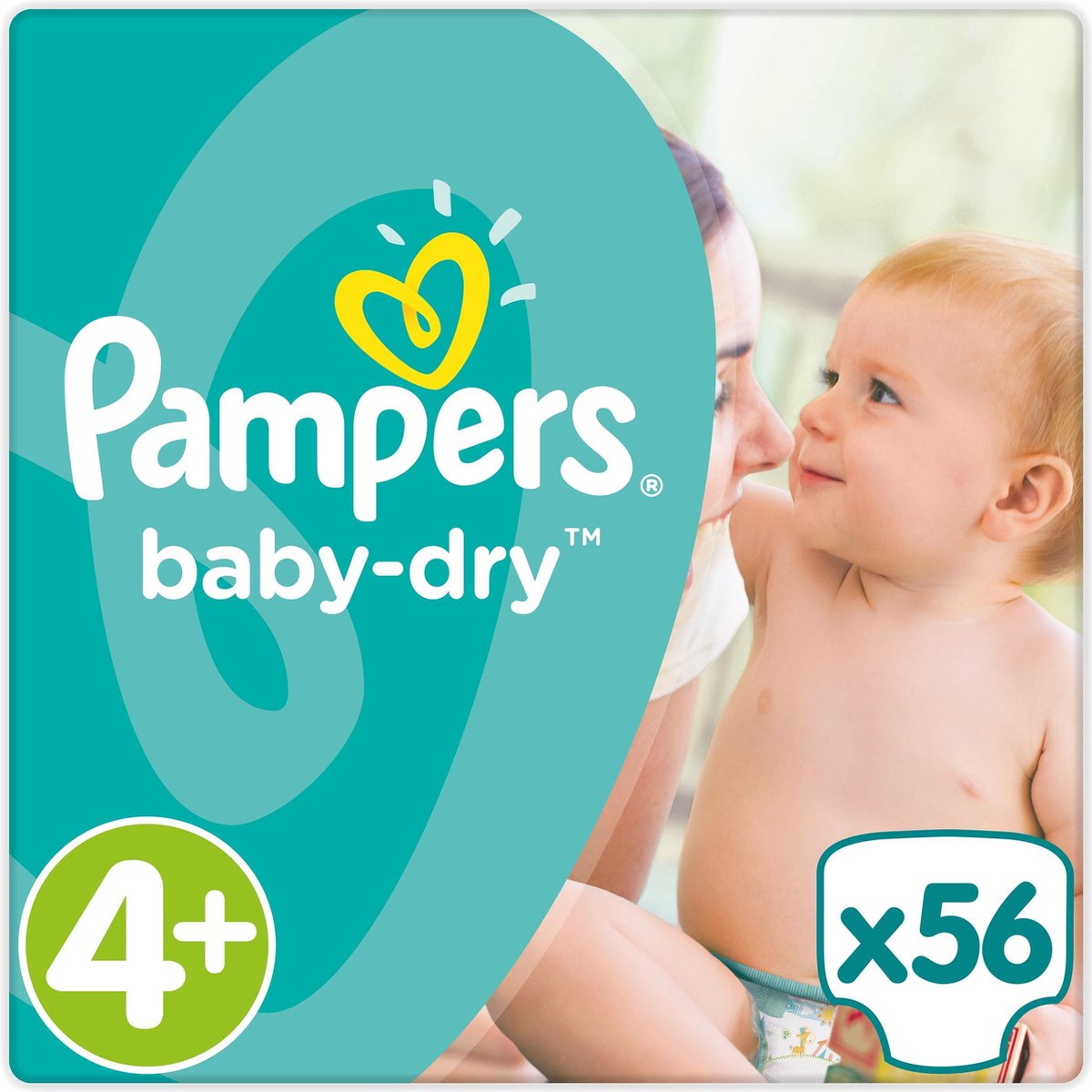 Pampers Baby Dry Jumbo Pack Maat 4+ - 56 stuks | bol.com