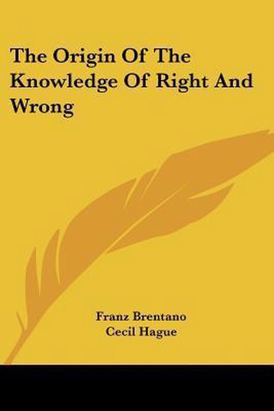 The Origin of the Knowledge of Right and Wrong - cover