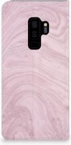 Geschikt voor Samsung Galaxy S9 Plus Standcase Hoesje Marble Pink