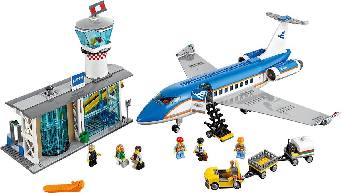 LEGO City 60261 L'aéroport central, Jouet Educatif Avion Camion