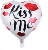 Helium ballon hart Kiss Me 45x40 cm - Valentijn