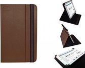Hoes voor de Prestigio Multipad 2 Pro Duo 8.0 3g, Multi-stand Cover, Ideale Tablet Case, Bruin, merk i12Cover