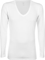 RJ Bodywear - Diepe V-hals T-Shirt Wit LS - XXL