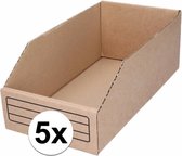 5x Sorteer/Opslag bakjes 15 x 30 cm van karton