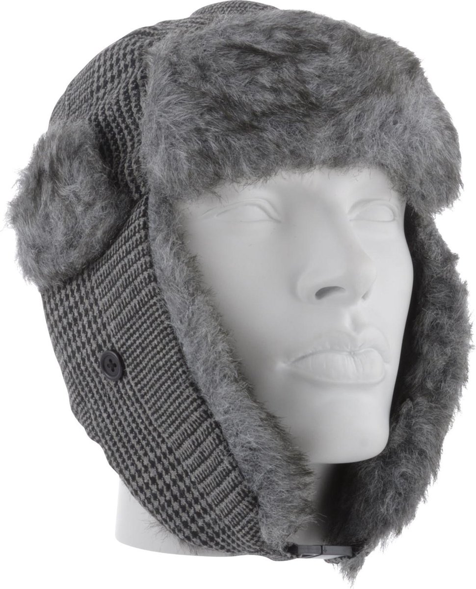 FOSDICK Pilotenmuts, uniseks, bontmuts met oorkleppen, winddichte trappermuts voor dames en heren, warme wintermuts, winddichte bomberhoed, Russische muts, bontmuts, Uschanka bombermuts