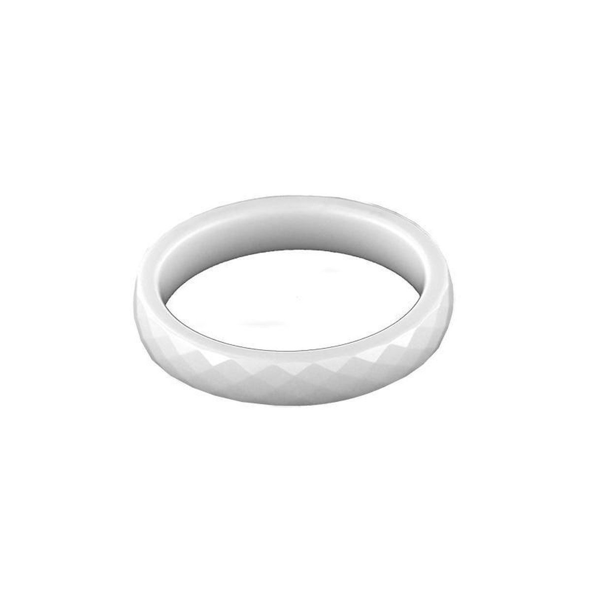 MY iMenso ring ceramic white faceted size 56 mt 17 3/4
