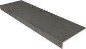 Overzettrede met neus | Laminaat | Betonlook Dark Grey Stone | 130 x 38 cm - exclusief montage