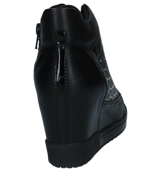 Geox - D 84as C - Sneaker met sleehak - Dames - Maat 35 - Zwart;Zwarte -  9999 -Black | bol.com
