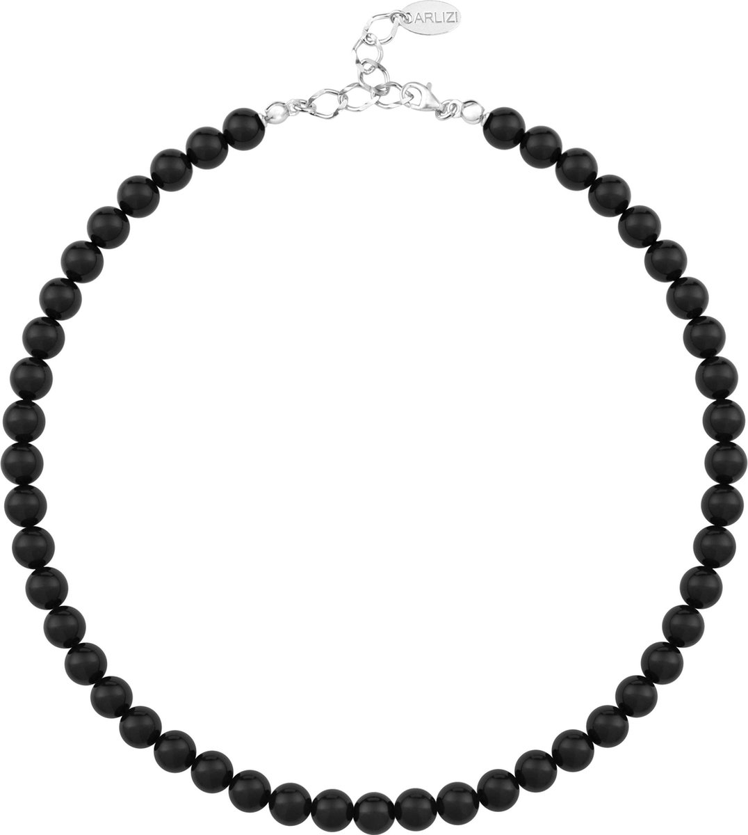 ARLIZI 1110 Parelketting zwart 8mm - sterling zilver - 44 cm