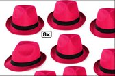 8x Gleufhoed stro pink mt.58/59