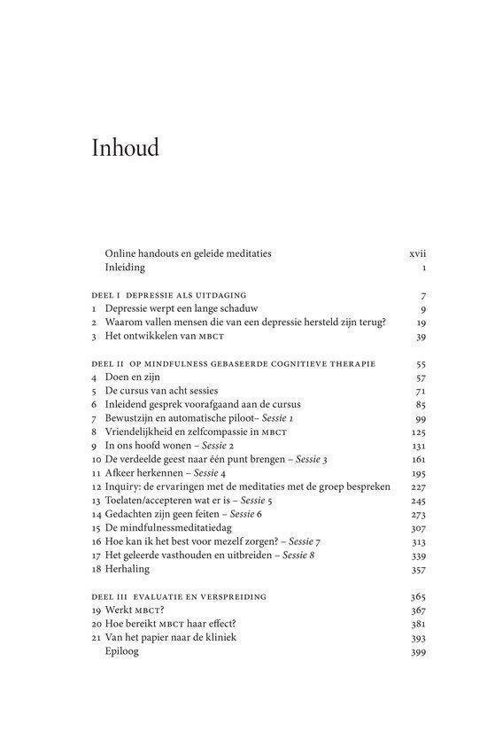 Mindfulness en cognitieve therapie bij depressie