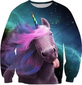Regenboog eenhoorn festival trui Maat: S