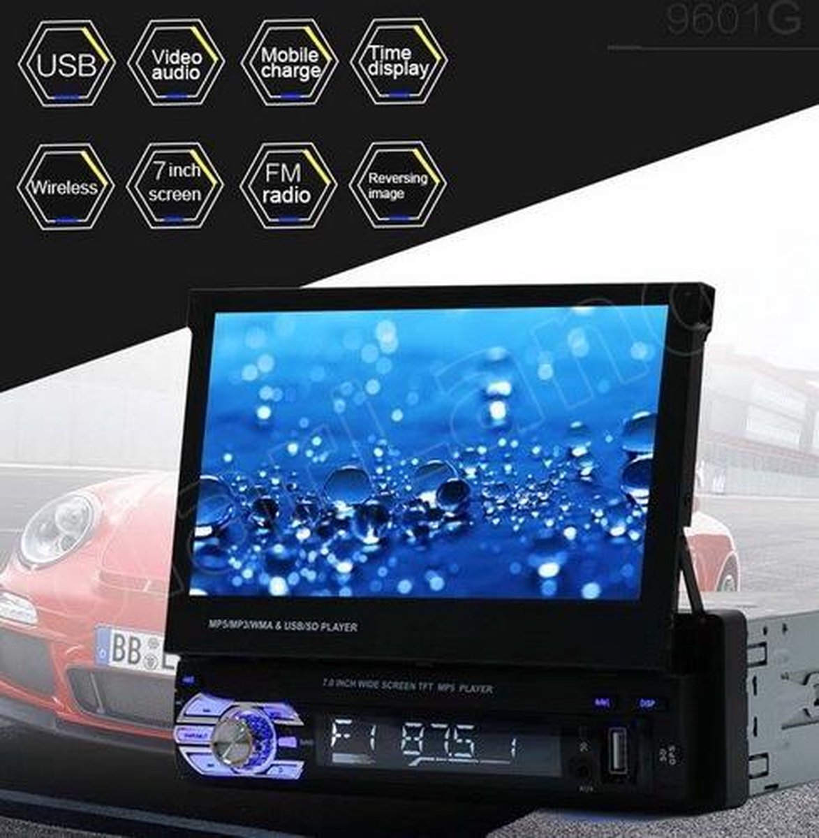 Touchscreen autoradio klapscherm inclusief achterruitkijk camera 1 Din  navigatie | bol.com