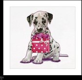 Thea Gouverneur - Kit point de croix avec grille - 737A - Fils DMC pré-triés - Puppy Went Shopping - Aida - 31 cm x 30 cm - Kit DIY