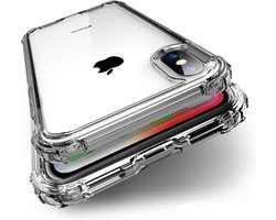 Hoesje - Geschikt voor Apple iPhone XR - Sterk & Shockproof - Siliconen Shock Case - Hoes Cover - Telefoonhoes - Transparant