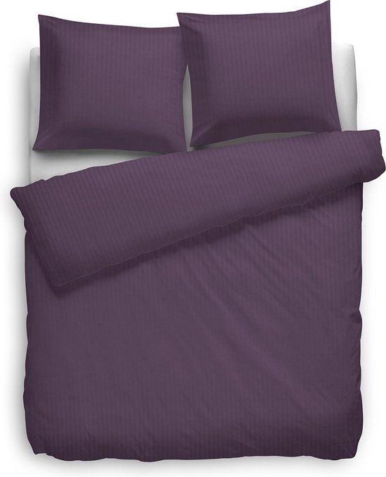 Housse de Couette HNL Refined Uni Stripe - 155x220 + 80x80 cm - Violet Vintage