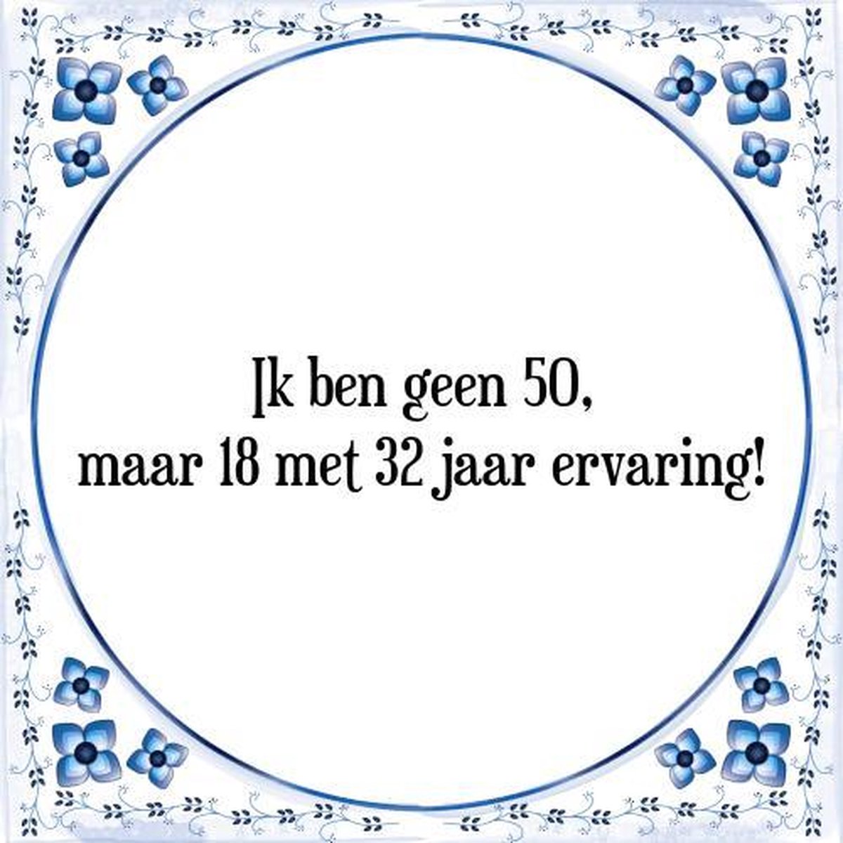 Tegeltje met Spreuk Ik ben Geen 50, Maar 18 met 32 jaar Ervaring! - Sarah  Abraham... | bol.com