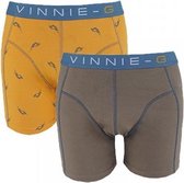 Vinnie-G Boys kinder boxershorts Wakeboard Grey - Print 2-Pack-128/134